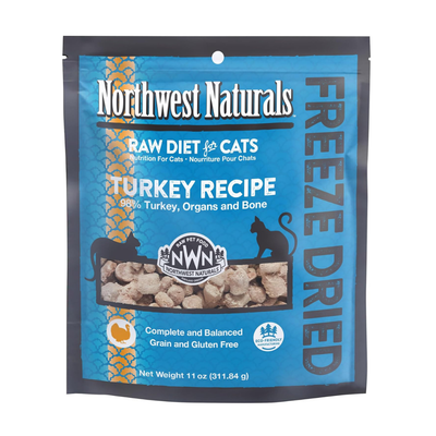 Northwest Naturals Freeze-Dried Turkey Recipe Raw Diets for Cats (11 oz) - Cat Food 1