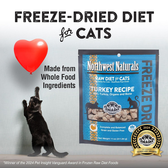 Northwest Naturals Freeze-Dried Turkey Recipe Raw Diets for Cats (11 oz) - Cat Food 3