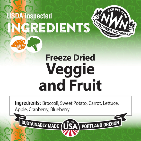Northwest Naturals Freeze-Dried Veggie & Fruit Functional Topper for Dogs & Cats (3 oz) - Food Topper 2