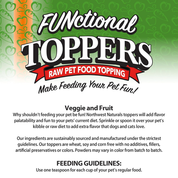 Northwest Naturals Freeze-Dried Veggie & Fruit Functional Topper for Dogs & Cats (3 oz) - Food Topper 3