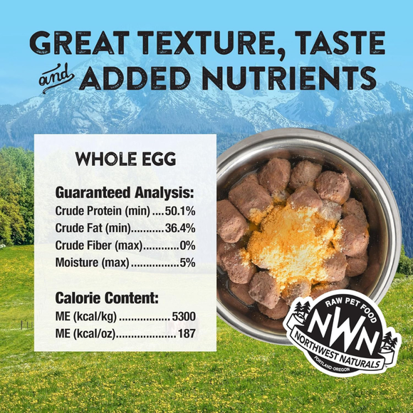 Northwest Naturals Freeze-Dried Whole Egg Functional Topper for Dogs & Cats (4 oz) - Food Topper 4