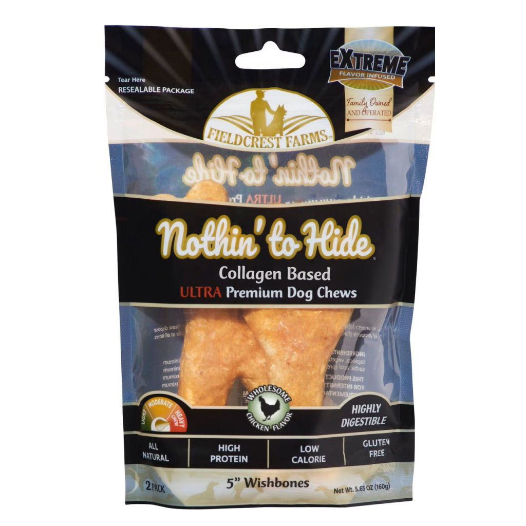 Nothin' to Hide Wishbone Chicken: Premium, Collagen-Based Dog Chew