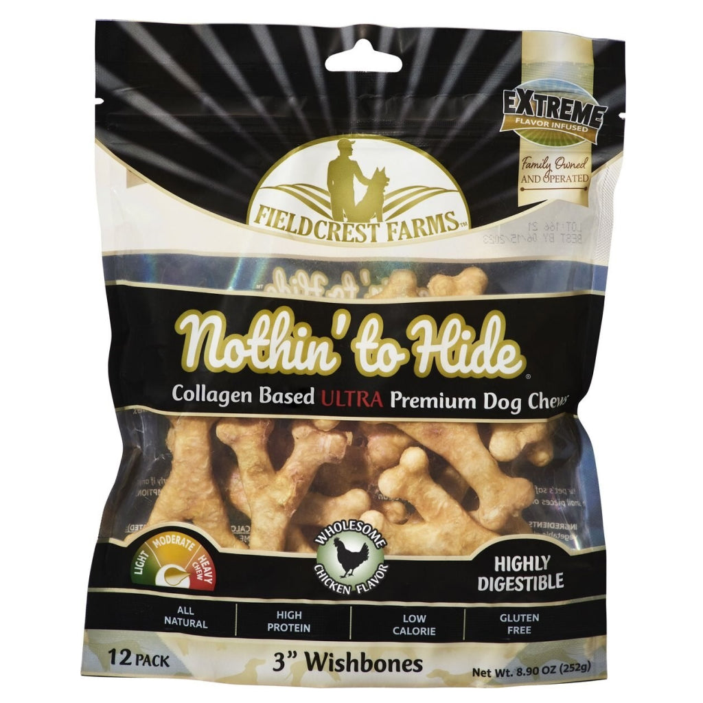 Nothin' to Hide Wishbone Chicken: Premium, Collagen-Based Dog Chew