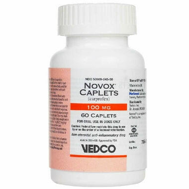 Novox (Carprofen) Caplets for Dogs Osteoarthritis 100mg - 60 caplets - Pet Medicine 4