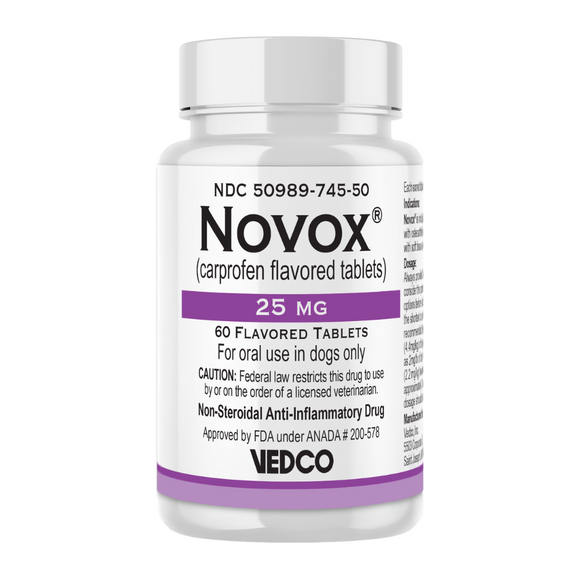 Novox (Carprofen) Chewable Tablets 25mg - 60 chewables - Pet Medicine 3