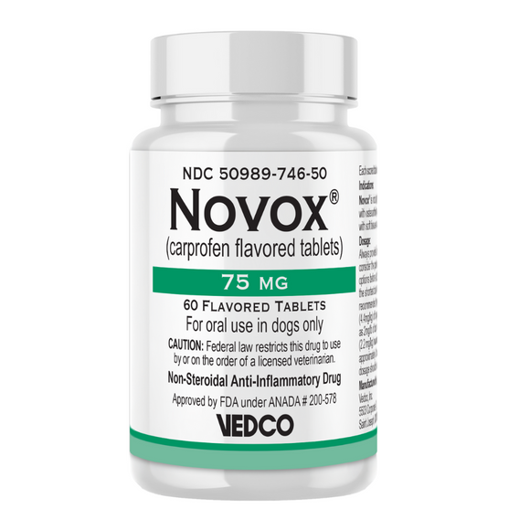 Novox (Carprofen) Chewable Tablets 75mg - 60 chewables - Pet Medicine 1