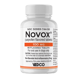 Novox (Carprofen) Chewable Tablets for Dogs 100mg - 60 chewables - Pet Medicine 1