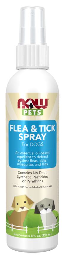 NOW Pets Flea and Tick Spray 8 fl. oz - Dog Flea Shampoos & Sprays 1