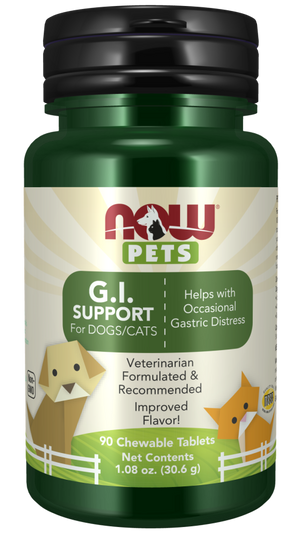 NOW Pets GI Support Dog & Cat Supplement 90 ct - Dog & Cat Supplements & Vitamins 1