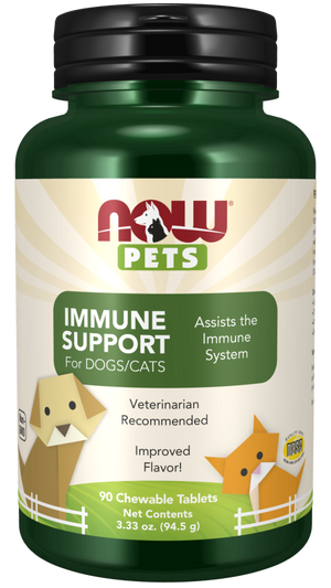 NOW Pets Immune Support Dog & Cat Supplement 90 ct - Dog & Cat Supplements & Vitamins 1