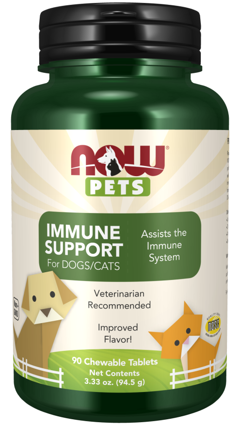 NOW Pets Immune Support Dog & Cat Supplement 90 ct - Dog & Cat Supplements & Vitamins 1