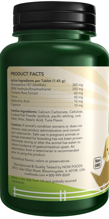 NOW Pets Joint Support Dog & Cat Supplement 90 count - Dog & Cat Supplements & Vitamins 3