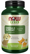 NOW Pets Omega-3 Support For Dog & Cat 180 ct - Dog Supplements & Vitamins 1