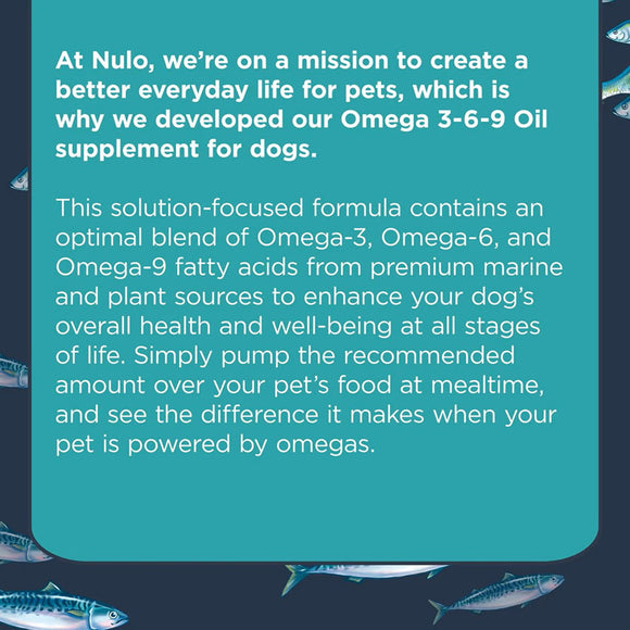 Nulo Omega 3-6-9 Fish Oil Blend Supplement For Dogs & Puppies (16 oz)