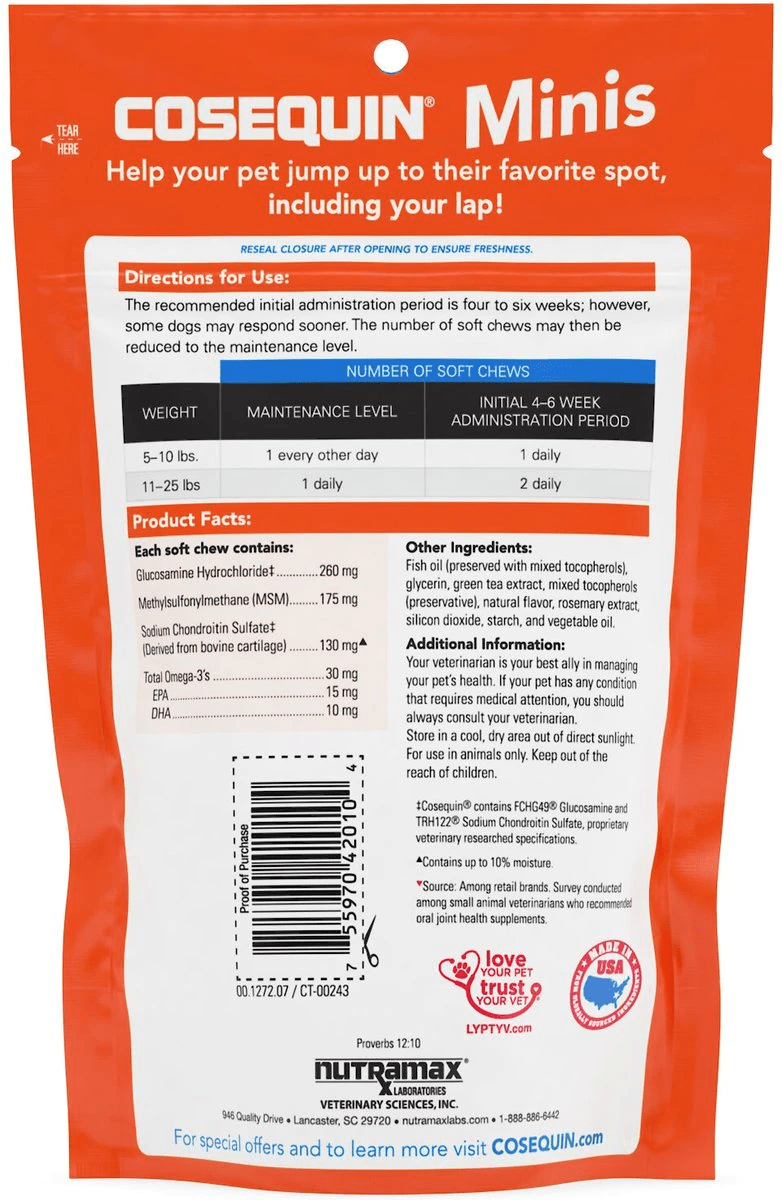 Mini Jaint Cosequin Minis Joint Health Supplement for Small Dogs
