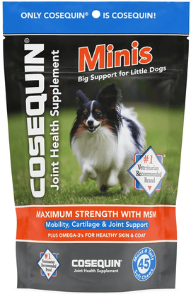 Nutramax Cosequin Minis Maximum Strength Joint Health Supplement - With Glucosamine Chondroitin MSM and Omega-3’s 45