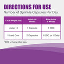 Dasuquin joint support powder sprinkled on wet cat food, showing easy application for daily feeding.