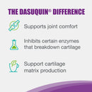 Dasuquin Sprinkle Capsules for Cats highlighting joint health benefits: supports cartilage production, blocks cartilage breakdown, and enhances joint comfort