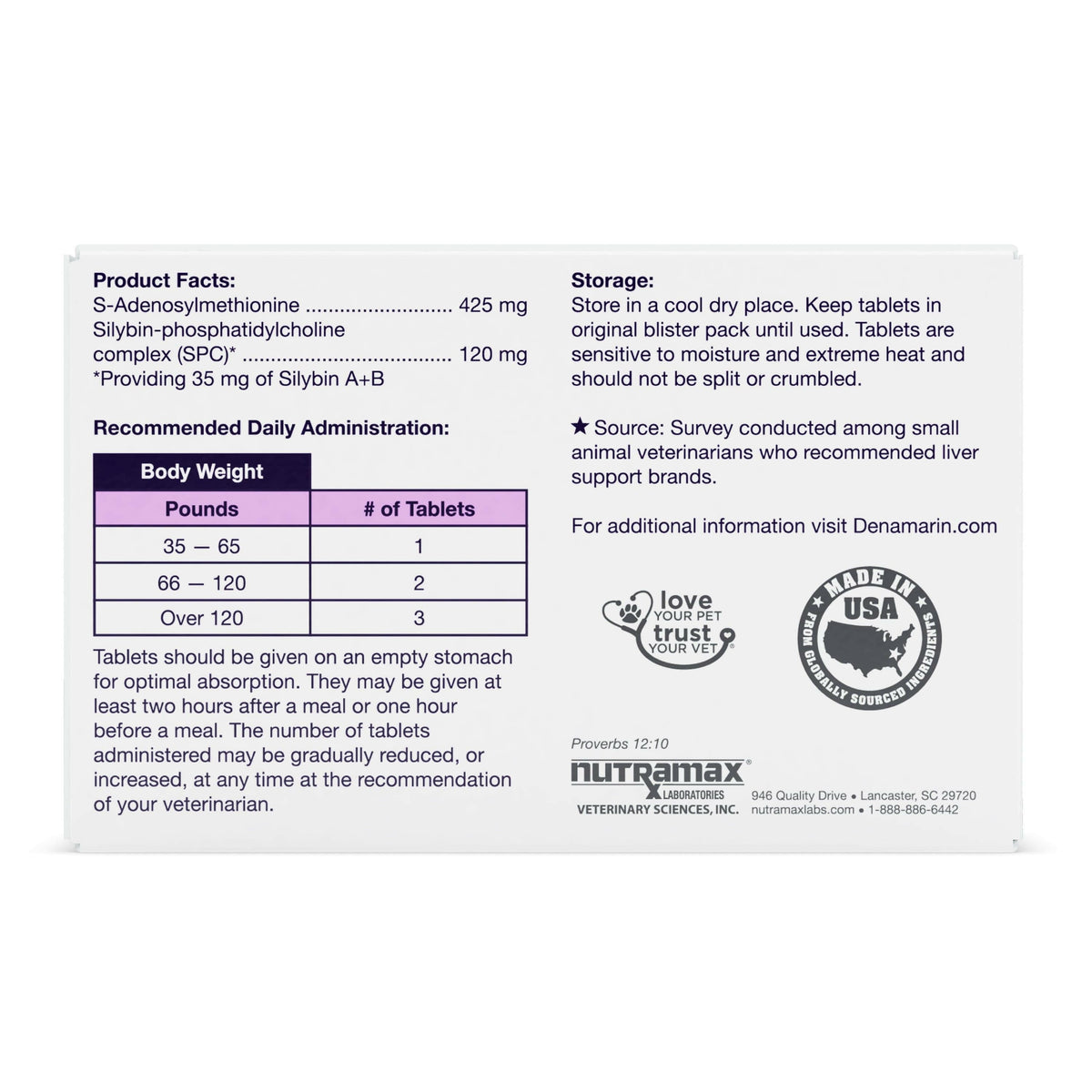 Denamarin Liver Health Supplement Tablets for Large Dogs