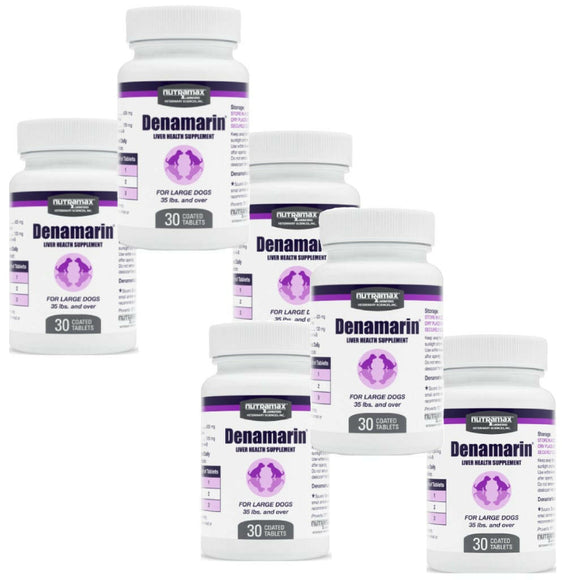 Nutramax Denamarin Liver Health Supplement for Large Dogs - With S-Adenosylmethionine (SAMe) and Silybin Tablets - 6