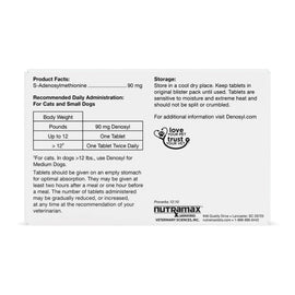 Nutramax Denosyl Liver and Brain Health Supplement for Small Dogs and Cats With S-Adenosylmethionine (SAMe) - Dog
