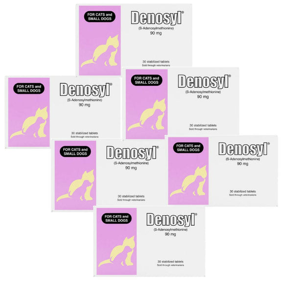 Nutramax Denosyl Liver and Brain Health Supplement for Small Dogs and Cats With S-Adenosylmethionine (SAMe) - 6 pack