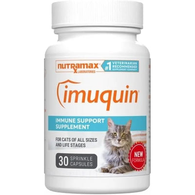 Nutramax Imuquin Immune Health Supplement for Cats 30 Sprinkle Capsules - Cat Immune & Allergy Supplements 1