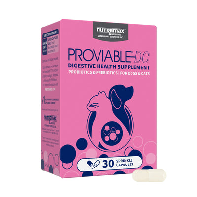 Nutramax Proviable-DC Digestive Health Supplement - Probiotics for Dogs & Cats - 30 capsules - Dog Supplements &