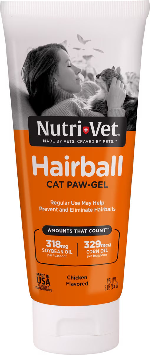 Nutri-Vet Hairball Cat Paw-Gel Chicken Flavor 3-oz - Cat Grooming 1