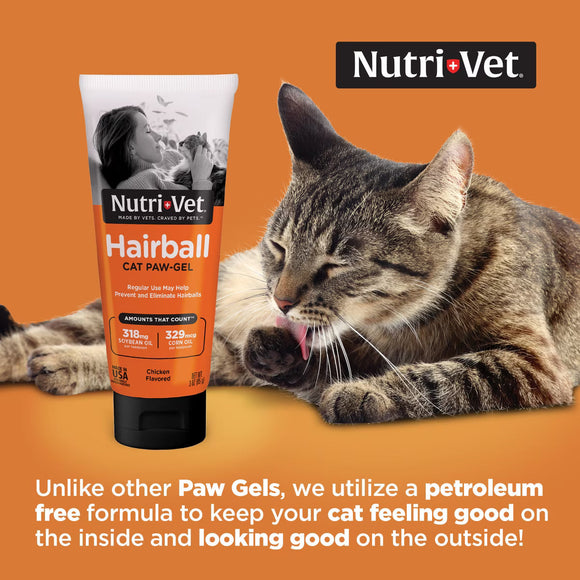 Nutri-Vet Hairball Cat Paw-Gel Chicken Flavor 3-oz - Cat Grooming 5