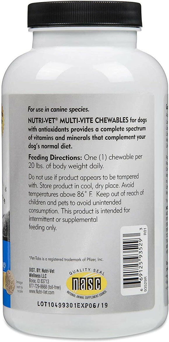 Nutri-Vet Multi-Vite Chewable Tablets for Dogs - Dog Supplements & Vitamins 8