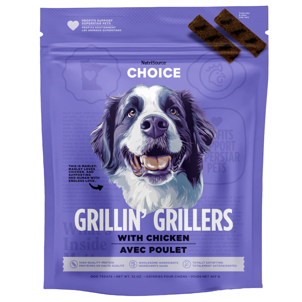 NutriSource Choice Grillin' Grillers Chicken Dog Treats 32 oz