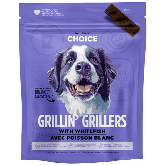 NutriSource Grillin' Grillers with Whitefish Chewy Dog Treats