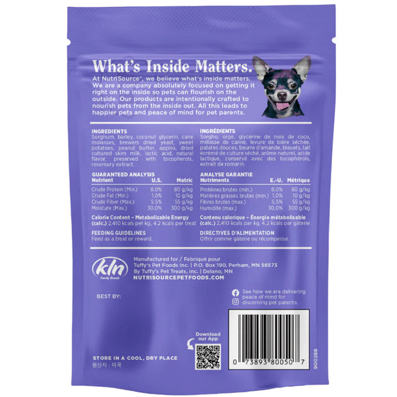 NutriSource Nutty Butter Bites with Peanut Butter & Apple Soft & Chewy Dogs Treats (6 oz)