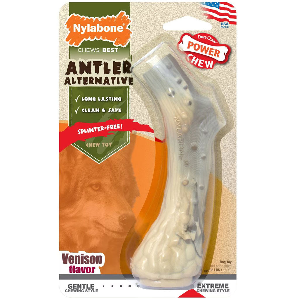 Nylabone Power Chew Antler Dog Chew Alternative - Venison