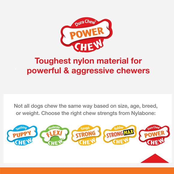Nylabone Double Action Power Chew Durable Dog Toy Bacon