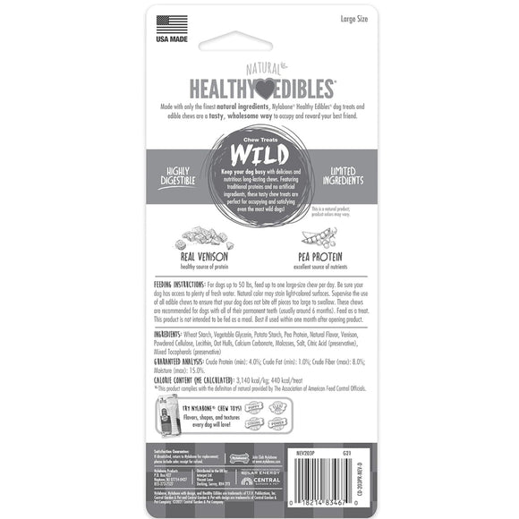 Nylabone Healthy Edibles WILD Natural Long Lasting Vension Flavor Dog Chew Treats- Large/Giant (1 ct)