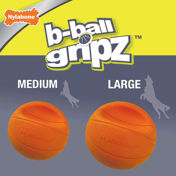 Nylabone Power Play Basketball B-Ball Gripz Dog Toy