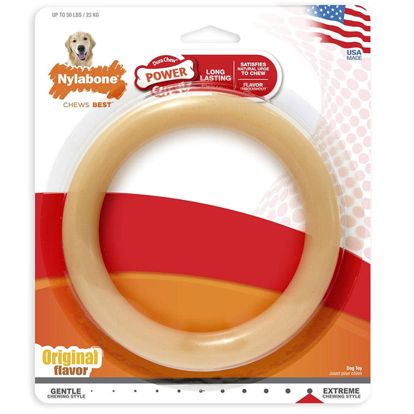 Nylabone Ring Dura Chew Power Chew Original Flavored Dog Toy Large - Dog Toys 3