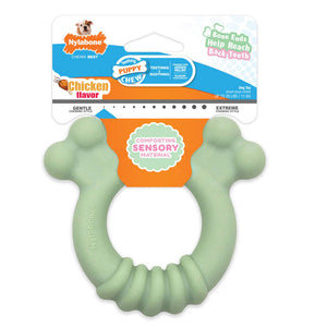 Nylabone Sensory Material Puppy Teething Ring Chicken Flavor, Small