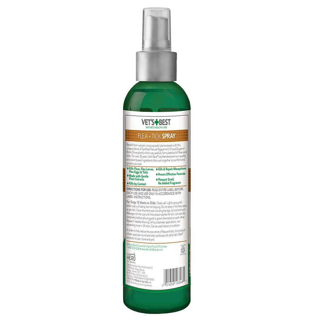 Vet's Best Natural Flea + Tick Spray For Dogs (8 oz)