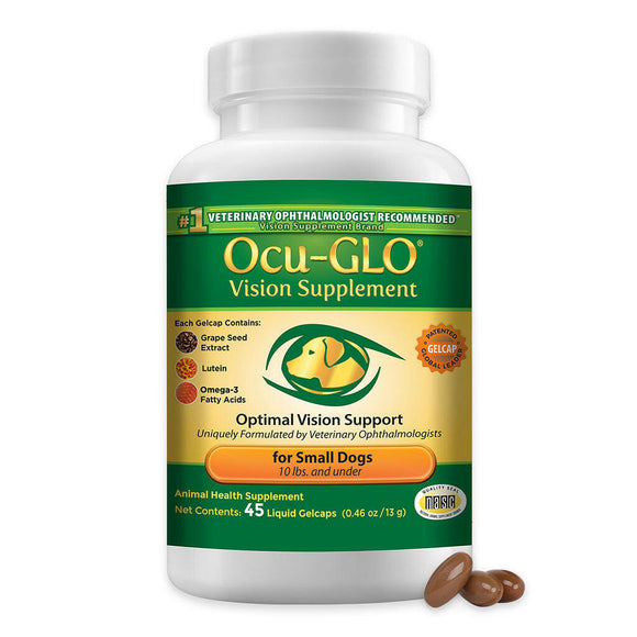 Ocu-GLO Canine Vision Liquid Gelcaps Supplement for Small Dogs - 45 Gelcaps