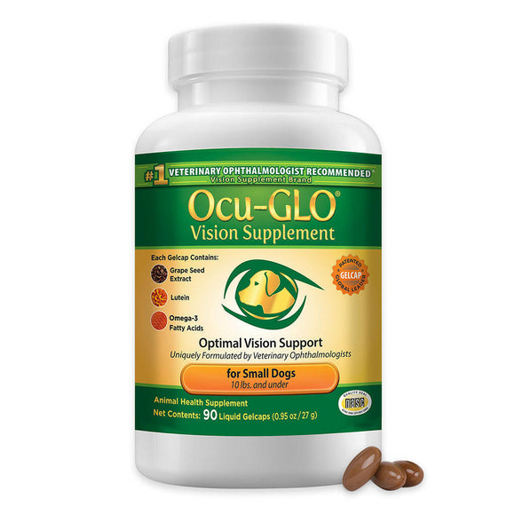 Ocu-GLO Canine Vision Liquid Gelcaps Supplement for Small Dogs - 90 Gelcaps
