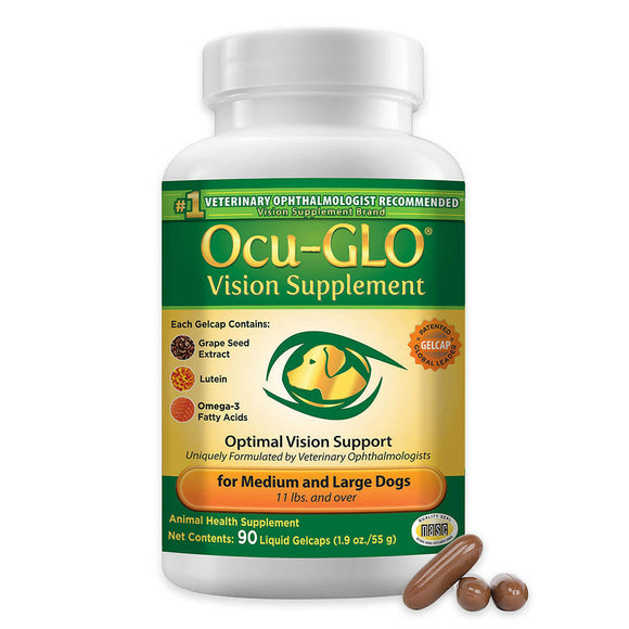 Ocu-GLO Vision Liquid Gel Capsules for Medium & Large Dogs - 90 gelcaps