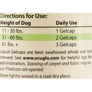 Directions to use for dogs of Ocu-GLO Vision Liquid Gel Capsules for Medium & Large Dogs