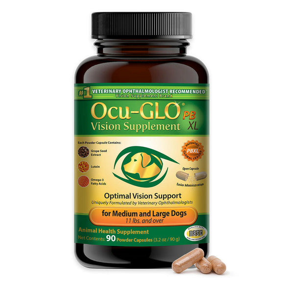 Ocu-GLO PBXL Vision Powder Capsules for Medium & Large Dogs - 90 Powder Capsules