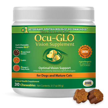 Ocu-GLO Vision Support Supplement for Dogs and Mature Cats - 30 Chewables