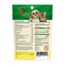 Back label of Ocu-GLO Vision Support Supplement for Dogs and Mature Cats