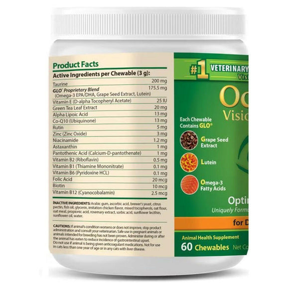 Active and Inactive Ingredients of Ocu-GLO Vision Support Supplement for Dogs and Mature Cats