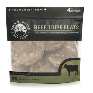 Oma’s Pride Freeze-Dried Beef Tripe Chunks Dog & Cat Treats (1.5 oz) - Dog & Cat Treats 1